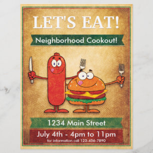 Flyer Deixe-nos comer! Cookout da vizinhança