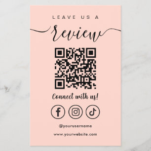 Flyer Deixe-Nos Um Logotipo De Mídia Social De Código Qr