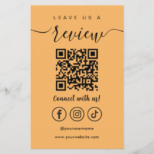 Flyer Deixe-Nos Um Logotipo De Mídia Social De Código Qr