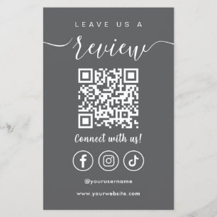 Flyer Deixe-Nos Um Logotipo De Mídia Social De Código Qr