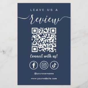 Flyer Deixe-Nos Um Logotipo De Mídia Social De Código Qr