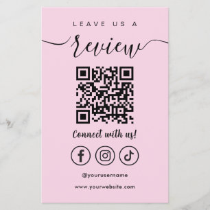 Flyer Deixe-Nos Uma Revisão Do Código Qr Logotipo De Míd