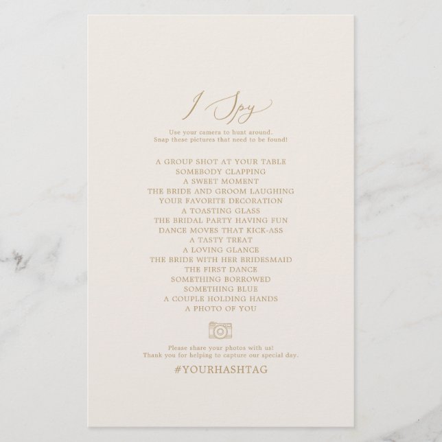 Flyer Delicar o Creme Dourado I Spy Photo Scavenger Hunt (Frente)