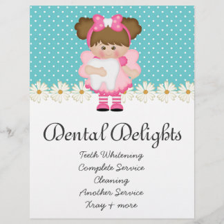 Flyer Dental Dentist Tooth Fairy Polka Dot Cute