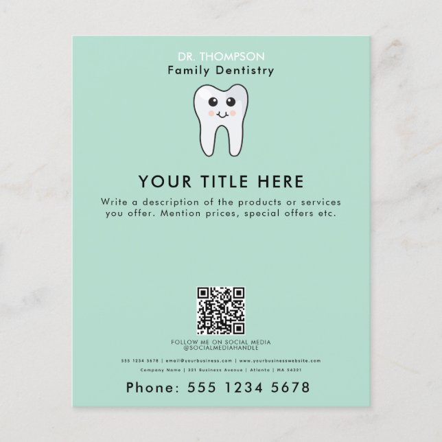 Flyer Dentista da família de dentes Obra de negócios Cód (Frente)