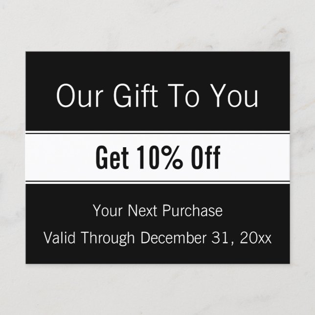 Flyer Desconto nos negócios do Modelo preto e branco mod (Frente)