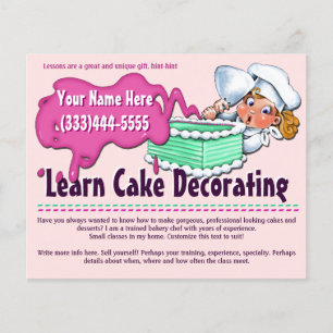 Flyer Desdecoração do Bolo. Baking. Aulas. Lições