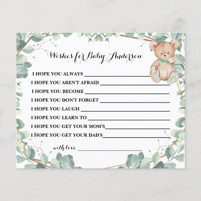 Flyer Deseja que em breve seja o Chá do Bear Greenerence (Frente)