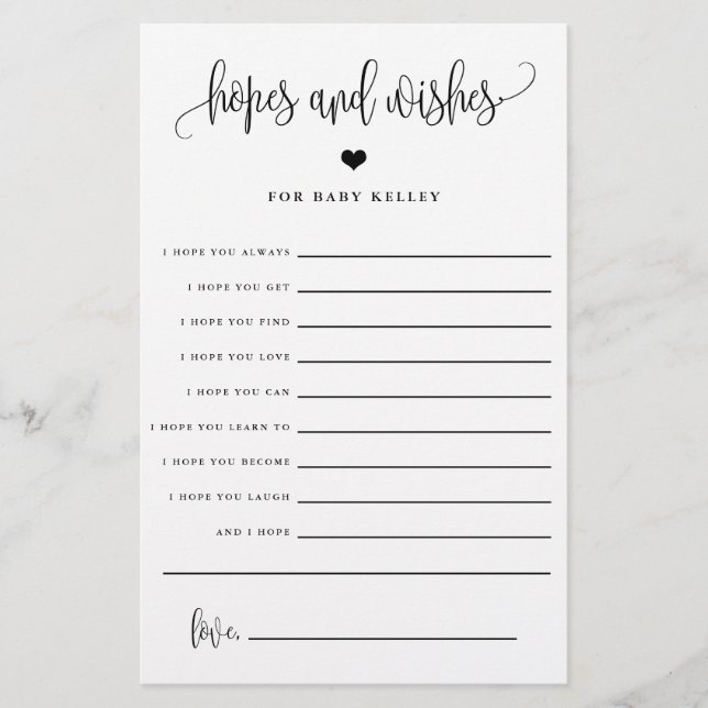 Flyer Desejos e esperanças, placa de papel de conselho d (Frente)