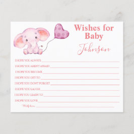 Flyer Desejos Para Bebê | Elefante para bebês | Placa de