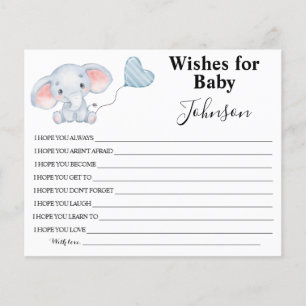 Flyer Desejos Para Bebê Elefante para bebês Placa de