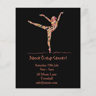 Flyer desempenho do balé ou da dança moderna