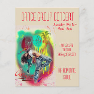 Flyer Desempenho moderno ou do hip-hop da dança