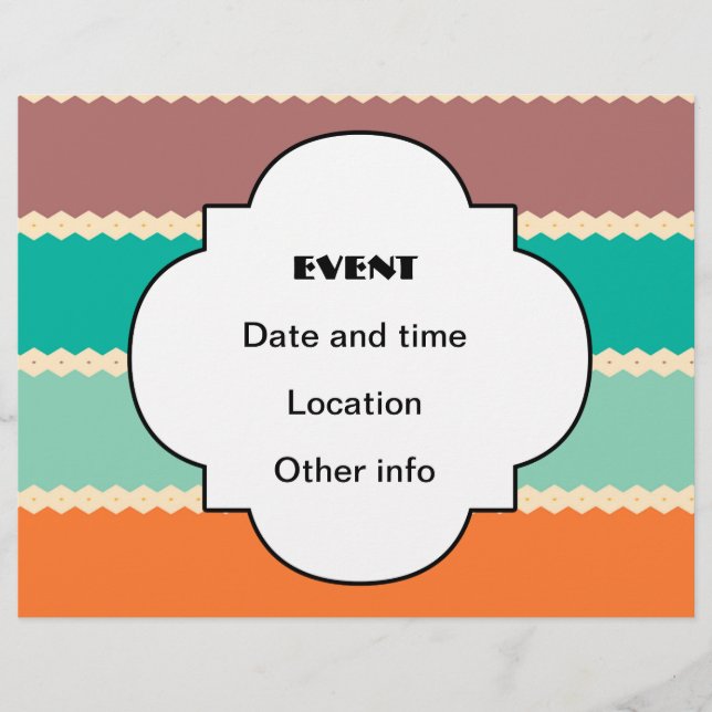 Flyer Desenho abstrato de fileiras de rombo (Frente)