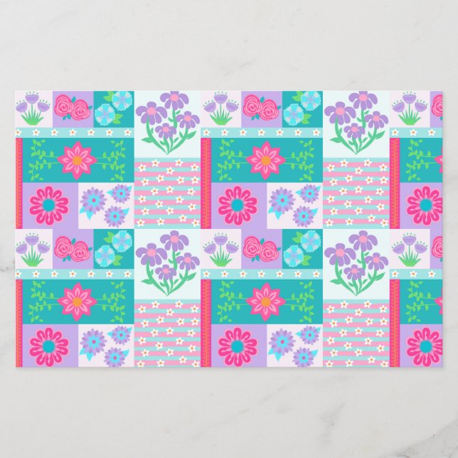 Flyer Desenho de Flores Vibrantes em Flor (Frente)