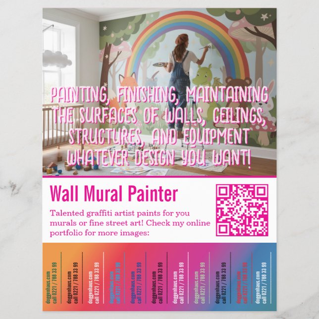 Flyer Desenho de Pintor para Arrancar  (Frente)