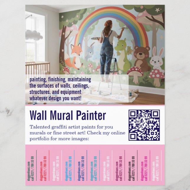Flyer Desenho de Pintor para Arrancar  (Frente)