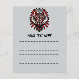 Flyer Desenho de Totem Tribal Haida de Lobo