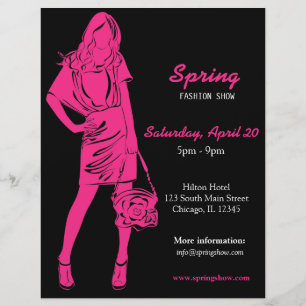 Flyer Desfile de moda (profundamente - rosa)