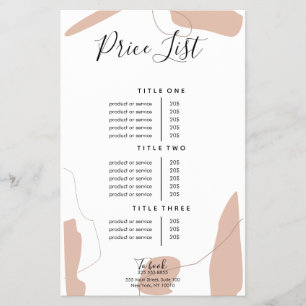 Flyer Design da Lista de Preços de Negócios do Pastel