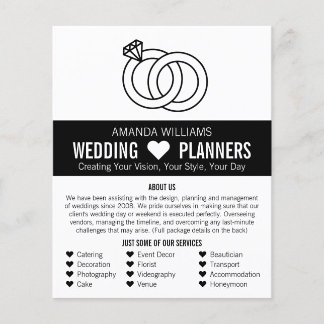 Flyer Design de Anéis de Casamento Vinculados, Planejado (Frente)