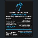 Flyer Design de Audiologia, Audiologista, Clínica Audiol<br><div class="desc">Design De Audiologia,  Audiologista,  Folhetos De Publicidade Clínica De Audiologia Na Loja De Cartões de visitas.</div>