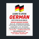 Flyer Design de Bandeira Alemã, Anúncio de curso de líng<br><div class="desc">Bandeira Alemã Design,  Folhetos De Publicidade De Idioma Alemão Por Cartão de visita.</div>