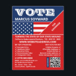 Flyer Design de bandeira americana, anúncio político da<br><div class="desc">Design de Bandeira Americana,  Folheto de Publicidade da Campanha Política pela Loja Cartão de visita.</div>