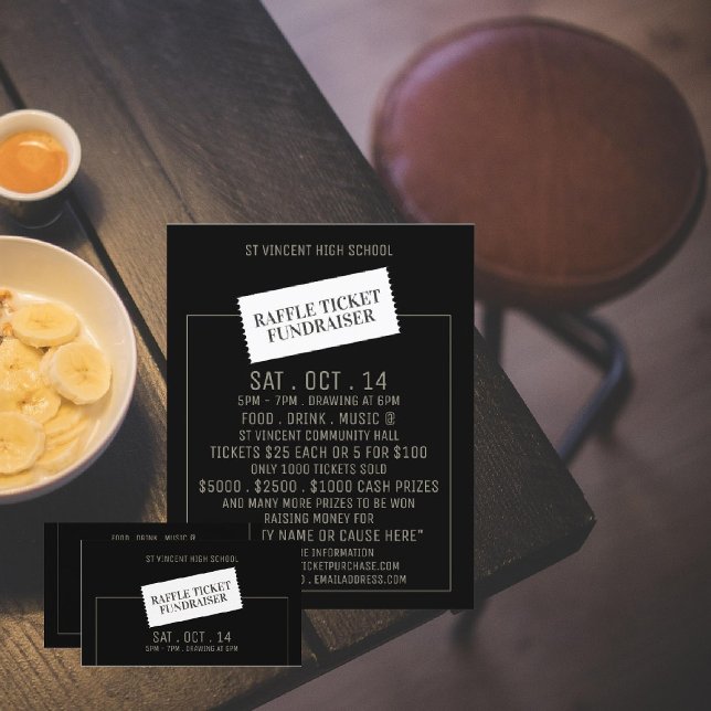 Flyer Design de Bilhete, Evento de Fundraiser de Bilhete (Criador carregado)