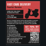 Flyer Design de correio, anúncio de serviço de correio<br><div class="desc">Courier Moped Design,  Courier Service Advertising Flyer da Loja Cartão de visita.</div>