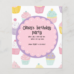 Flyer design de cupcake personalizado