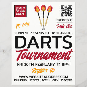 Flyer Design de Darts, Anúncios de Torneio de Darts