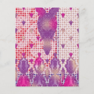 Flyer design de fundo roxo com pontos