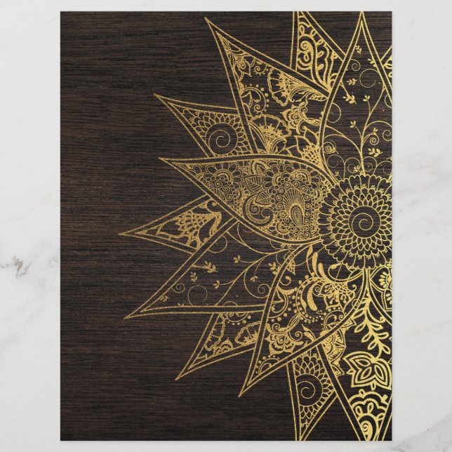 Flyer Design de mão desenhada com um hena de flor da moe (Frente)