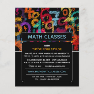 Flyer Design de Número Matemático, Anúncio de Classes de