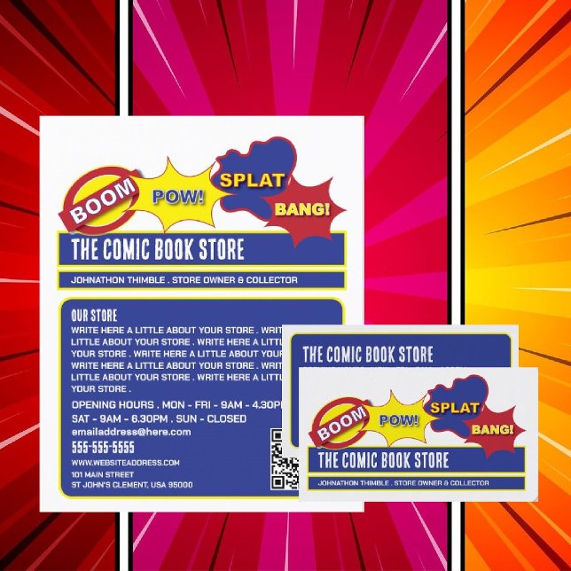 Flyer Design de Onomatopeia - Loja de Livros em Quadrinh (Criador carregado)