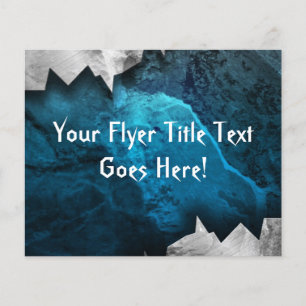 Flyer Design de pedra/metal azul e verde