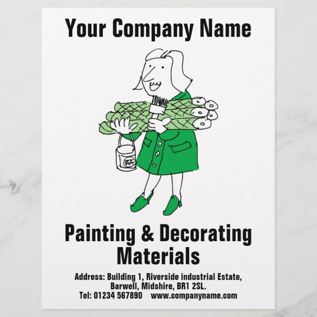 Flyer Design de pintura e decoração de materiais (Frente)