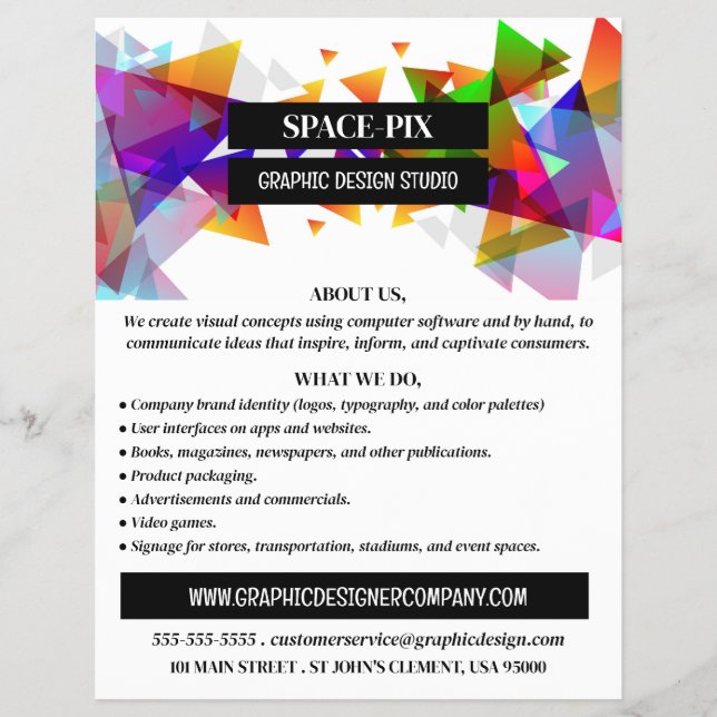 Flyer Design de Triângulo Gráfico, Anúncio de Design de  (Frente)