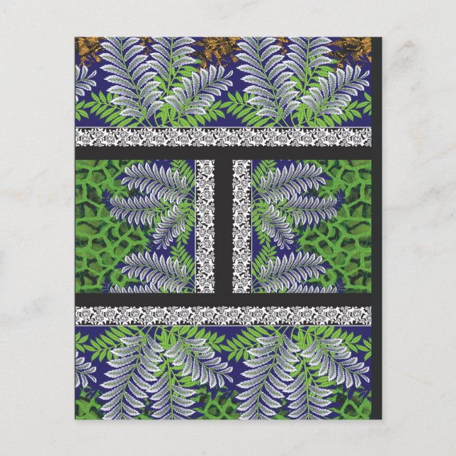 Flyer design de um padrão verde e amarelo (Frente)