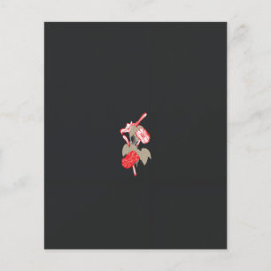 Flyer design de uma flor vermelha sobre fundo branco