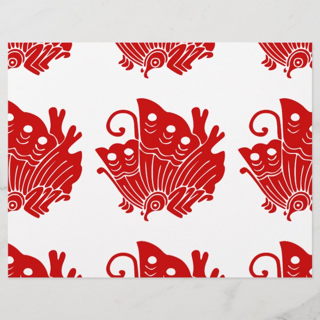 Flyer Design Kamon Japonês de Borboleta Asiática (Frente)