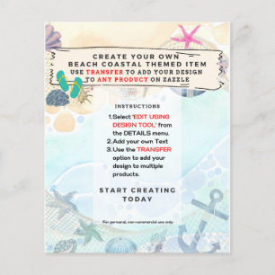Flyer Design Own Beach Coastal Nautical Event Invitation