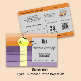 Flyer Design sunset ・ Verão duplo ・ Raffle Promo