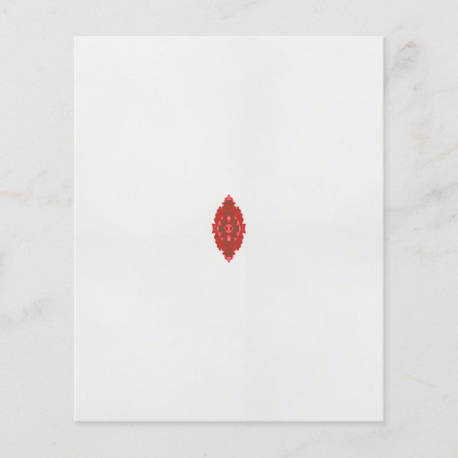 Flyer design vermelho e castanho sobre fundo branco (Frente)