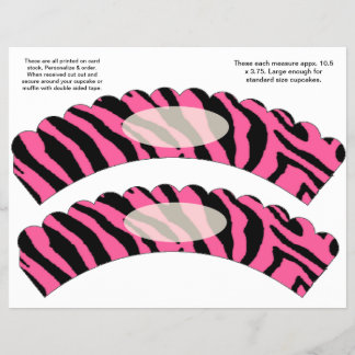 Flyer design Zebra Cupcake de 2 cor-de-rosa