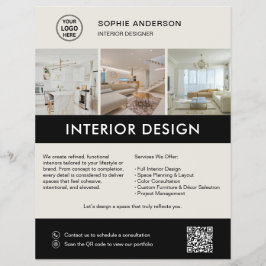 Flyer Designer de Interiores Moderno Marketing Neutro Pr