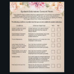 Flyer Desistência de responsabilidade de extensão de Eye<br><div class="desc">Passivo De Extensão Eyelash Folhetos De Vintage Floral De Isenção E Libertação.</div>