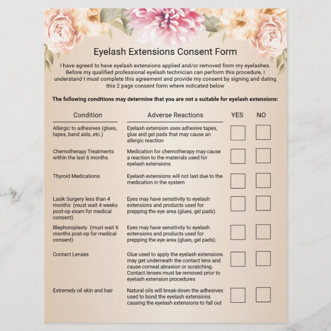 Flyer Desistência de responsabilidade de extensão de Eye (Frente)