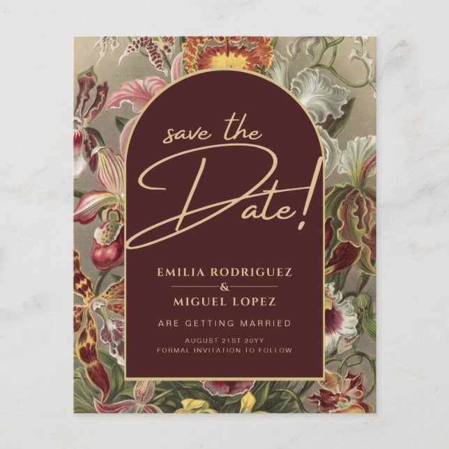 Flyer Deslumbrante floral de casamento botânico vintage  (Frente)